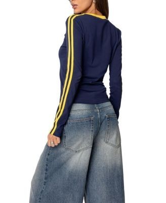 Edikted Brasil Embroidered Long Sleeve T Shirt