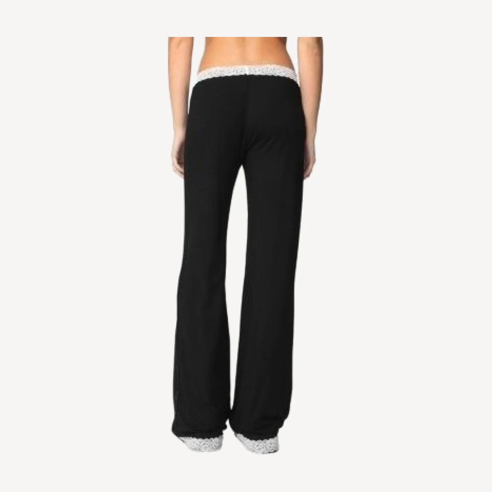 Edikted Domino Contrast Lace Trim Pants
