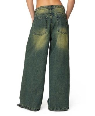 Edikted Shawn Low Rise Blue Washed Jeans