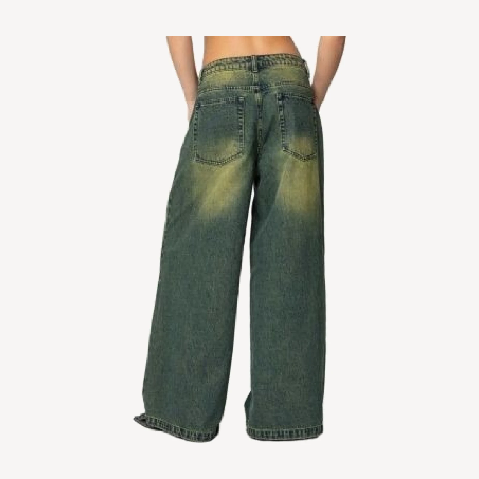 Edikted Shawn Low Rise Blue Washed Jeans