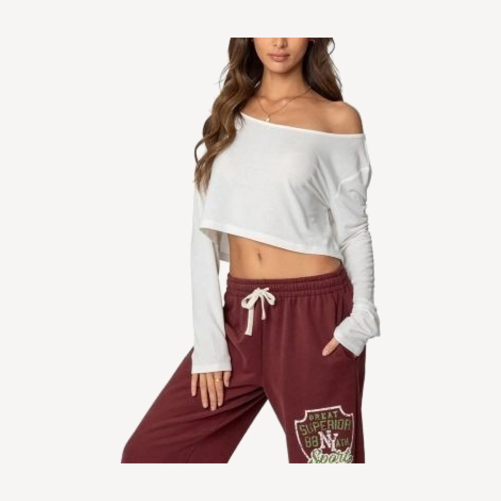 Edikted Cropped Off Shoulder Top