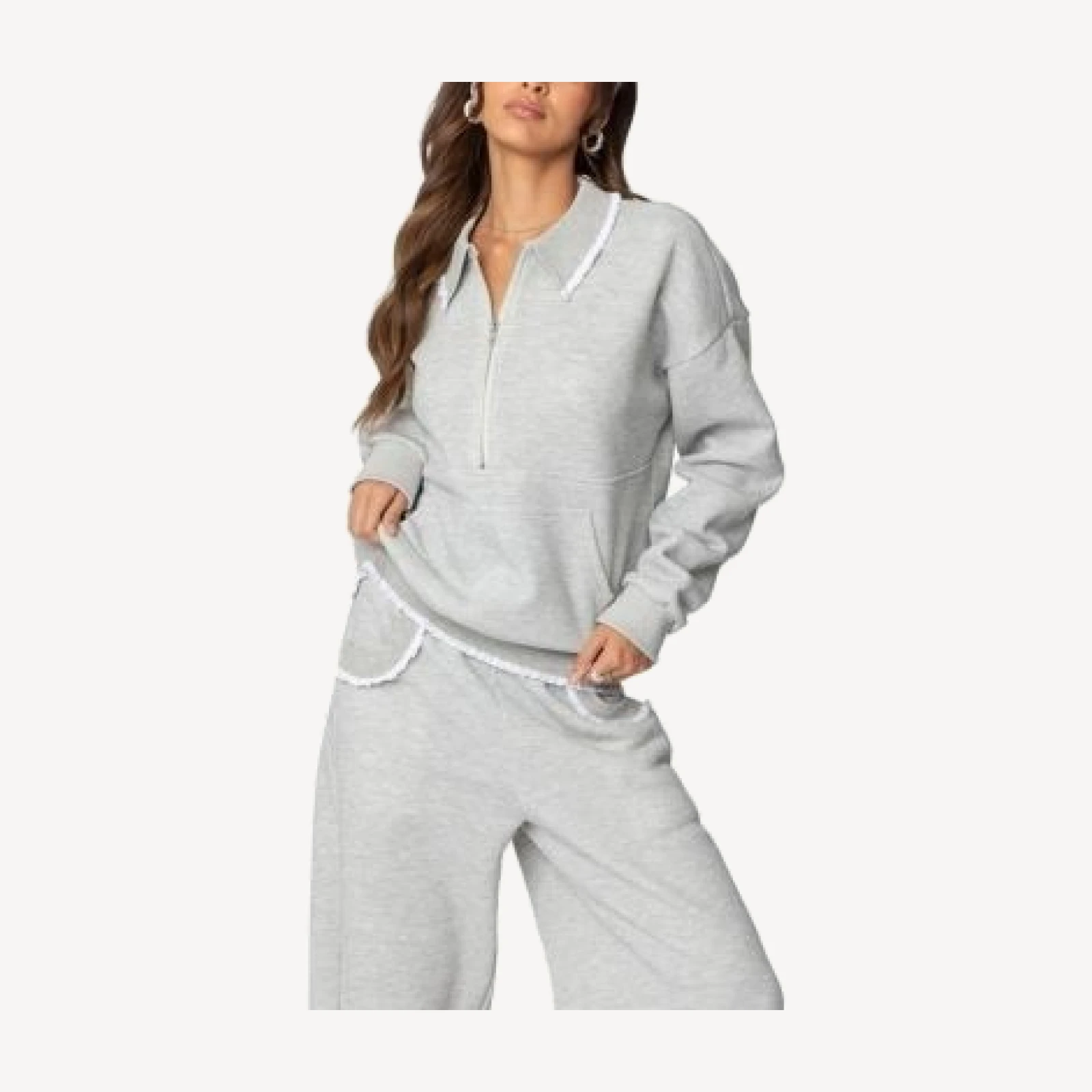 Edikted Ashtin Ruffle Trim Sweatshirt