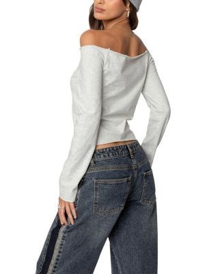 Edikted Aspen Ski Club Off Shoulder Top