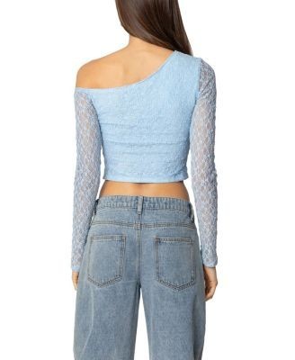 Edikted Fabia Asymmetric Textured Lace Top