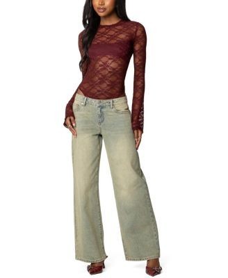 Edikted Colette Sheer Lace Bodysuit