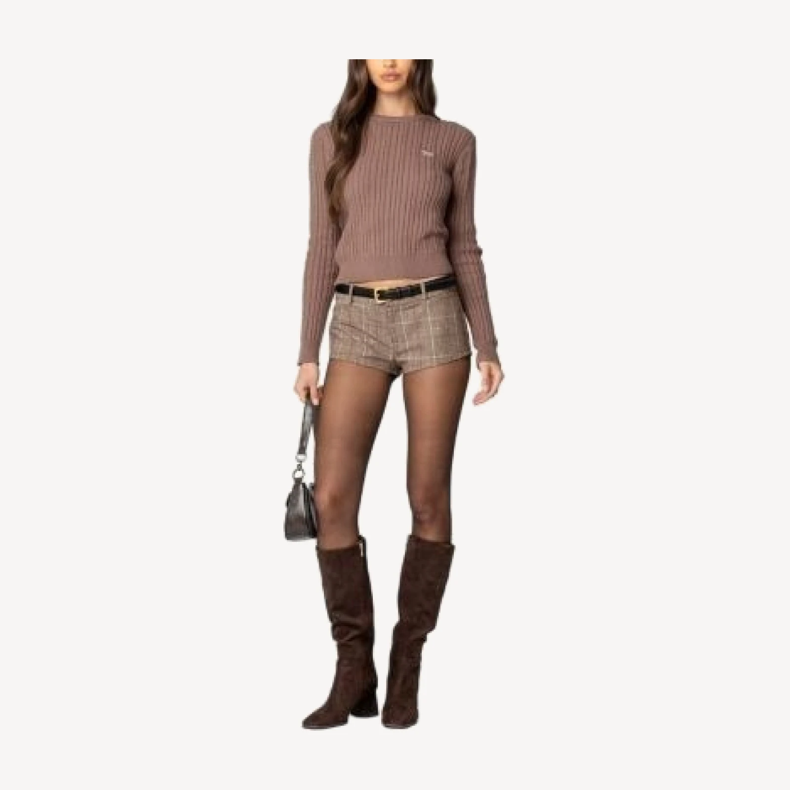 Edikted Beverly Bow Cable Knit Sweater