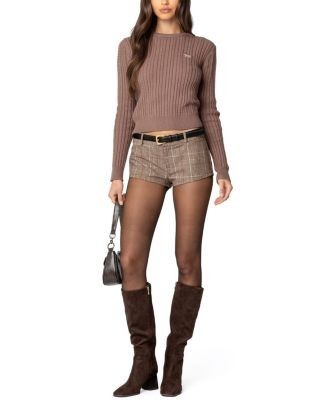 Edikted Beverly Bow Cable Knit Sweater