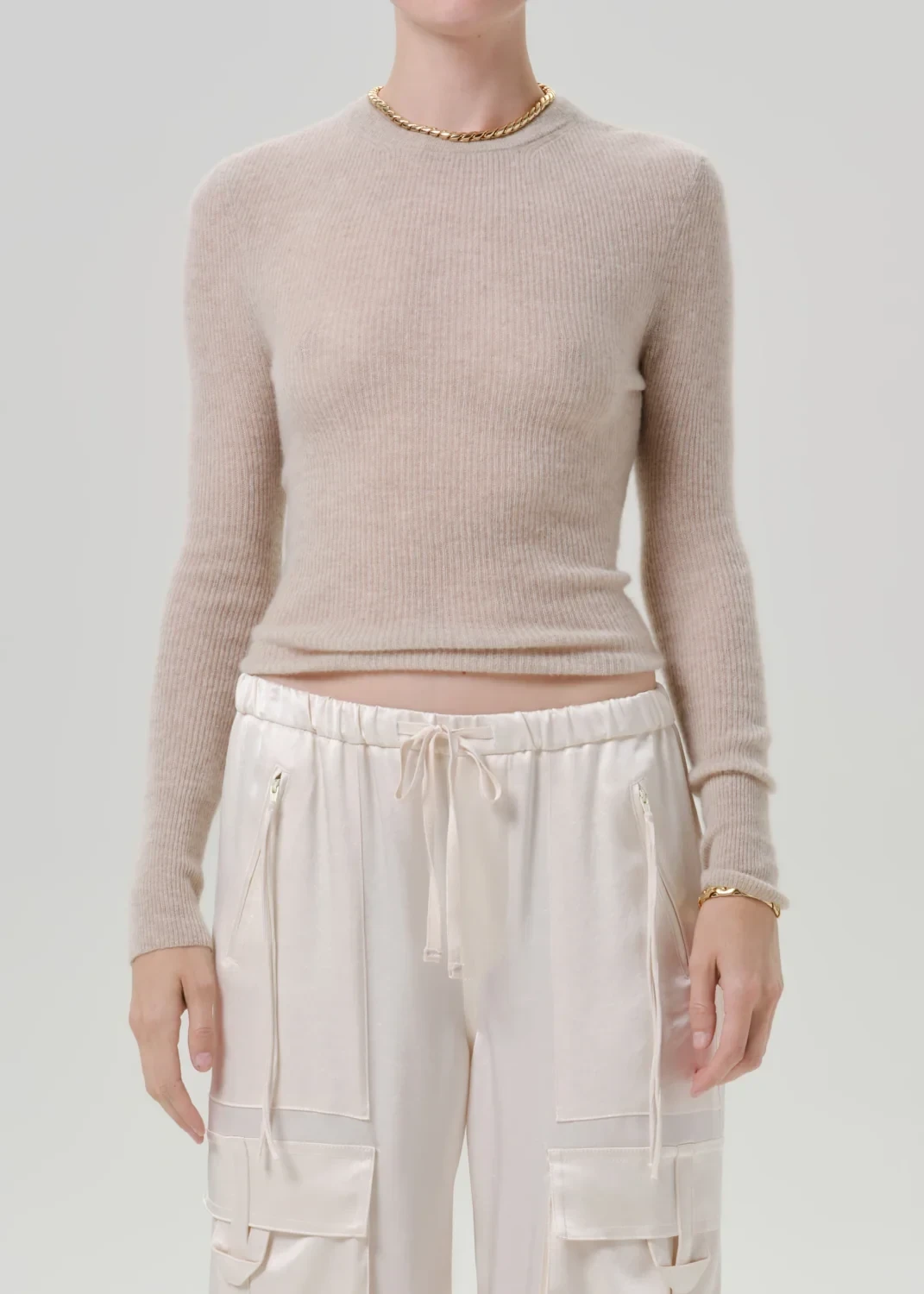 Alessia Crewneck Sweater in Oatmeal