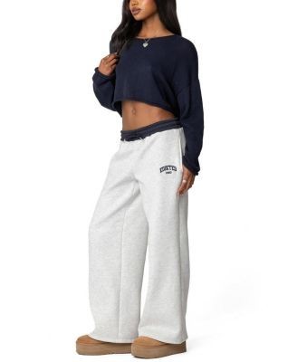 Edikted Contrast Embroidered Sweatpants