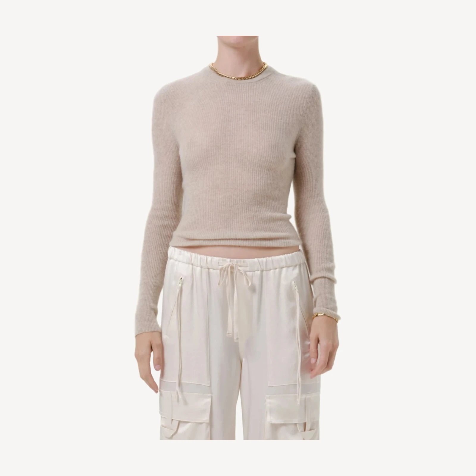 Alessia Crewneck Sweater in Oatmeal
