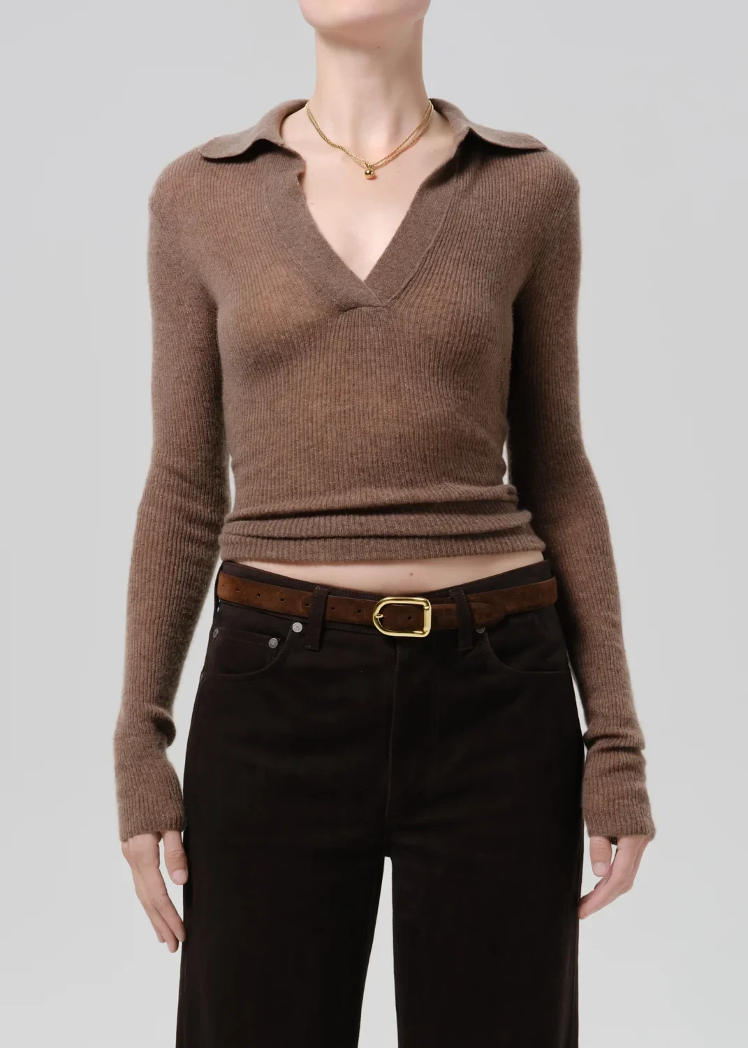 Simone Polo Sweater in Mushroom