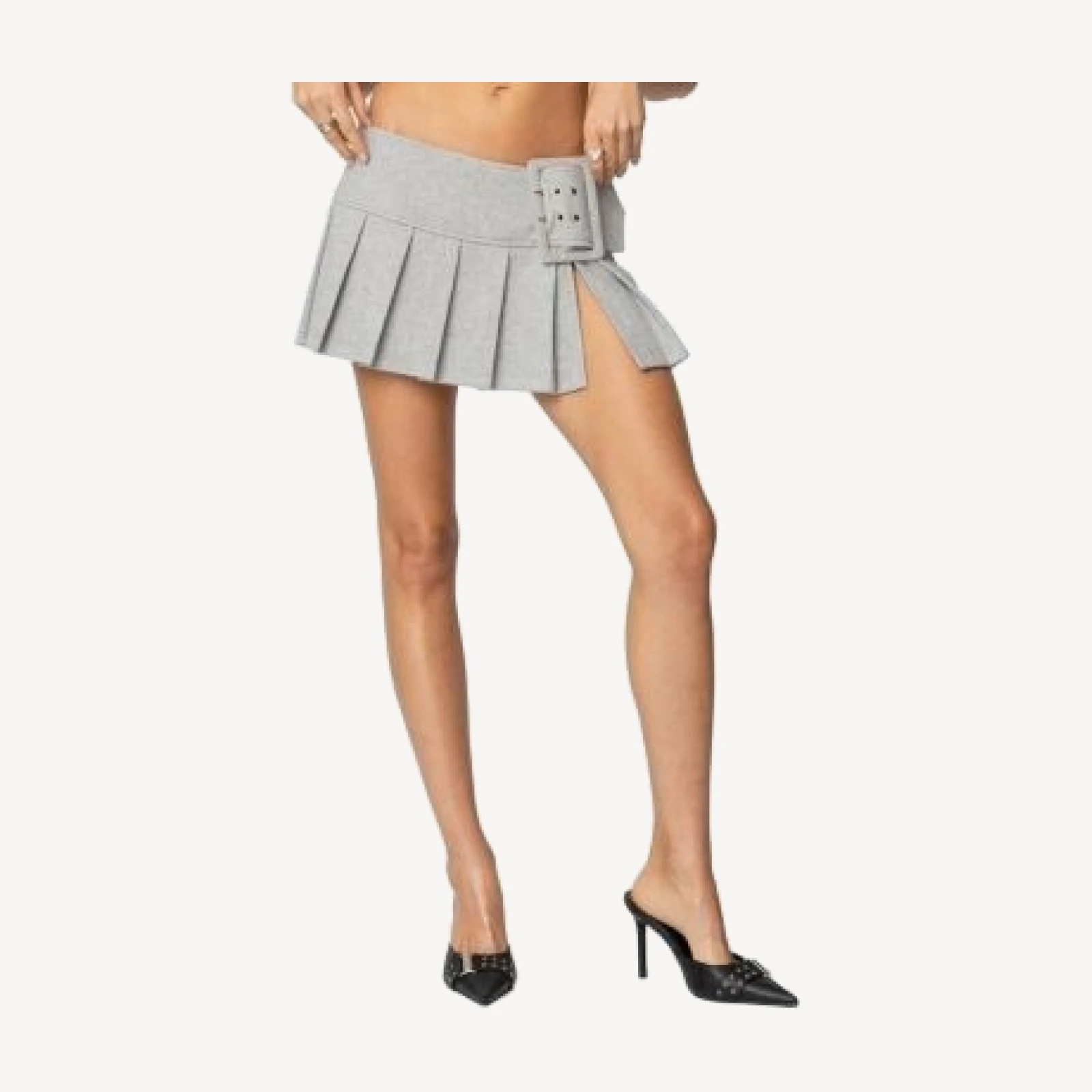 Edikted Tate Belted Pleated Mini Skirt