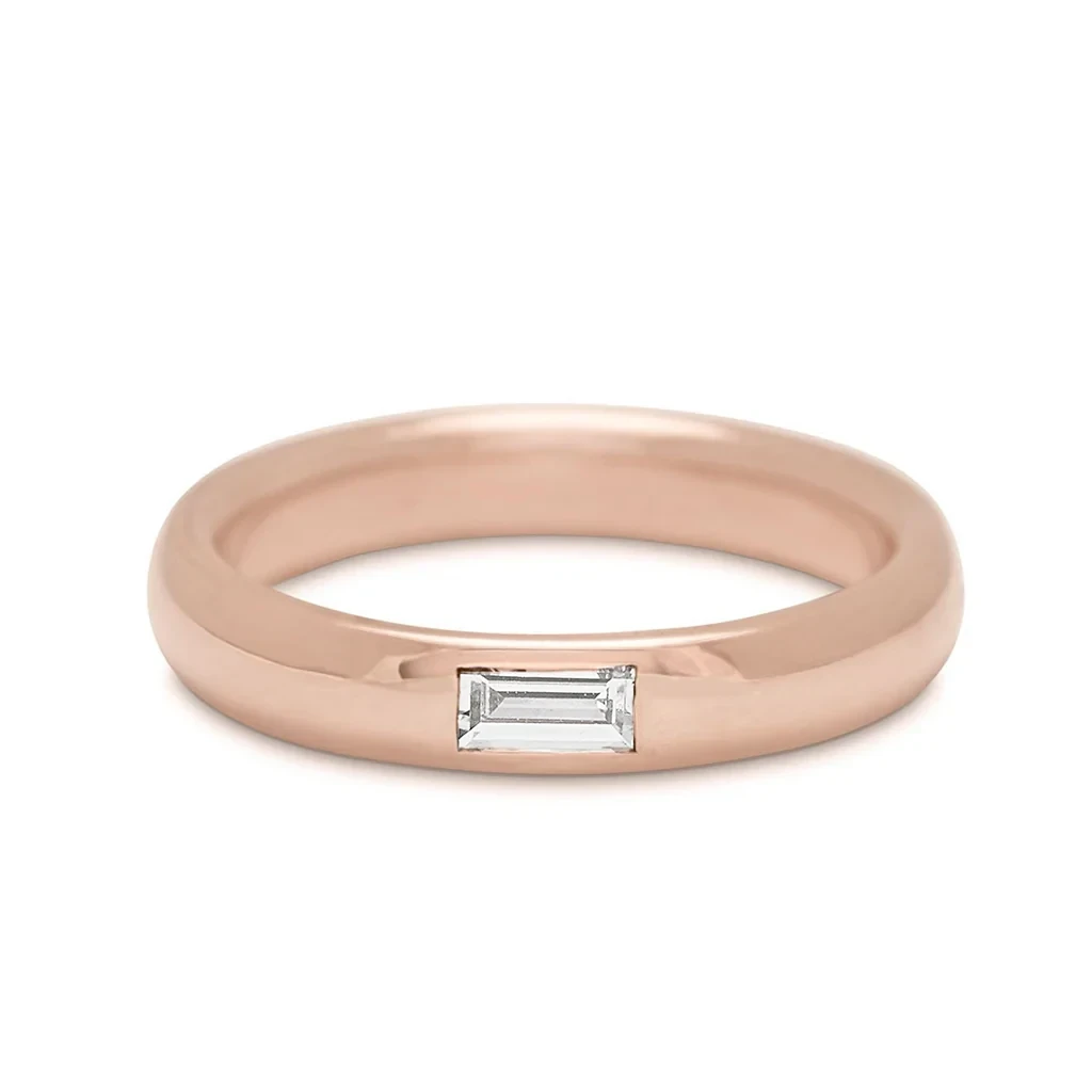 Veda Baguette Band - 14k Gold & White Diamond