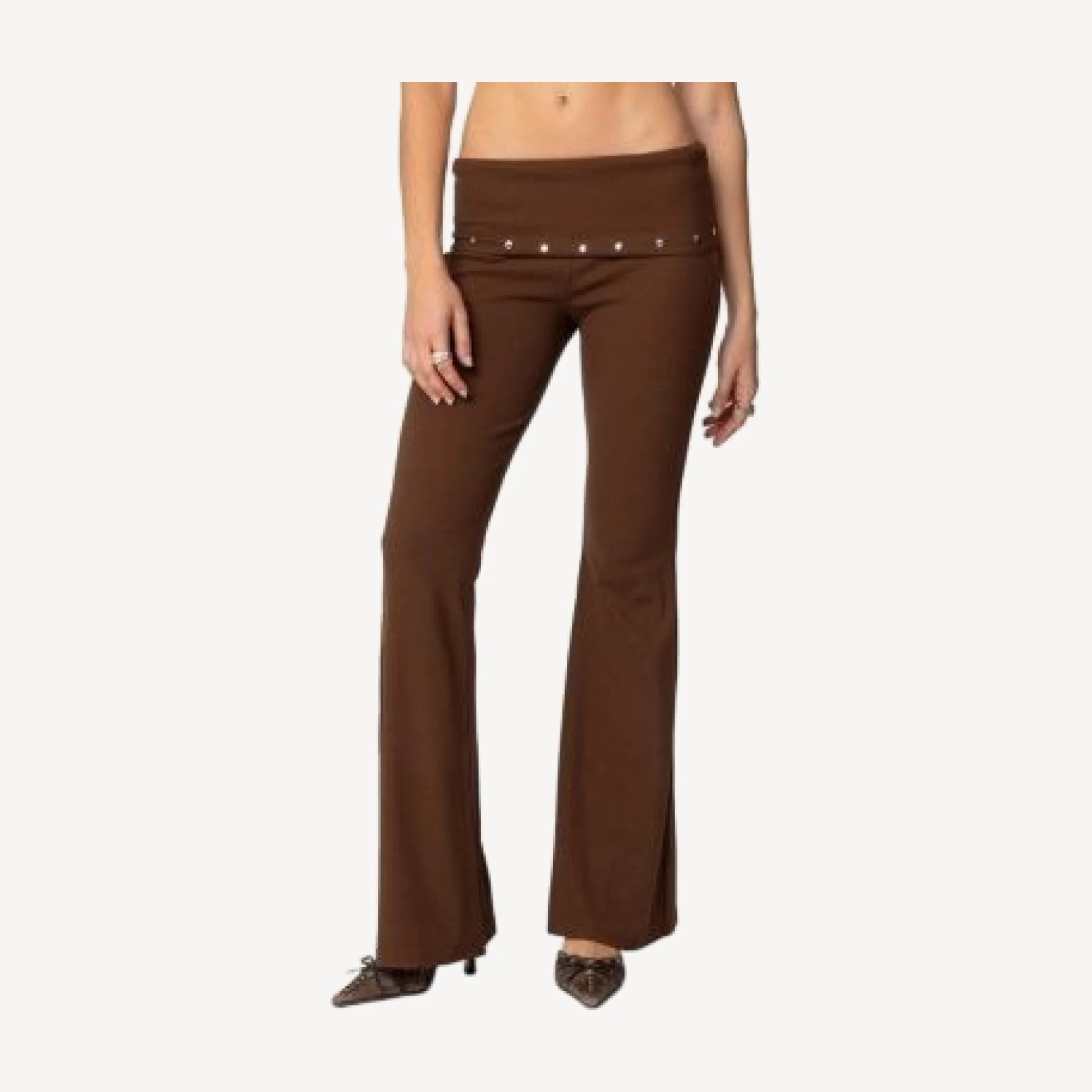Edikted Aries Studded Fold Over Leggings