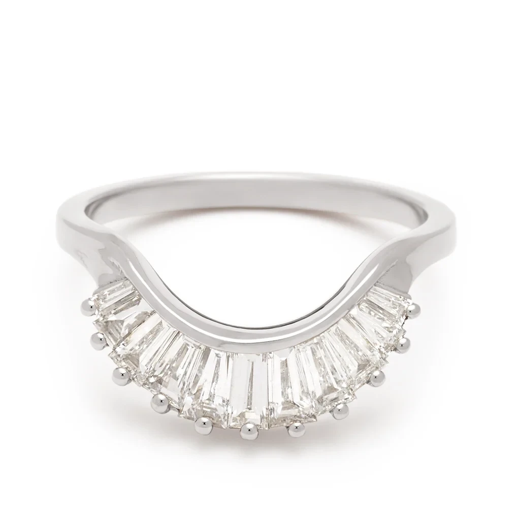 Theda Curve Band - White Gold & White Diamond