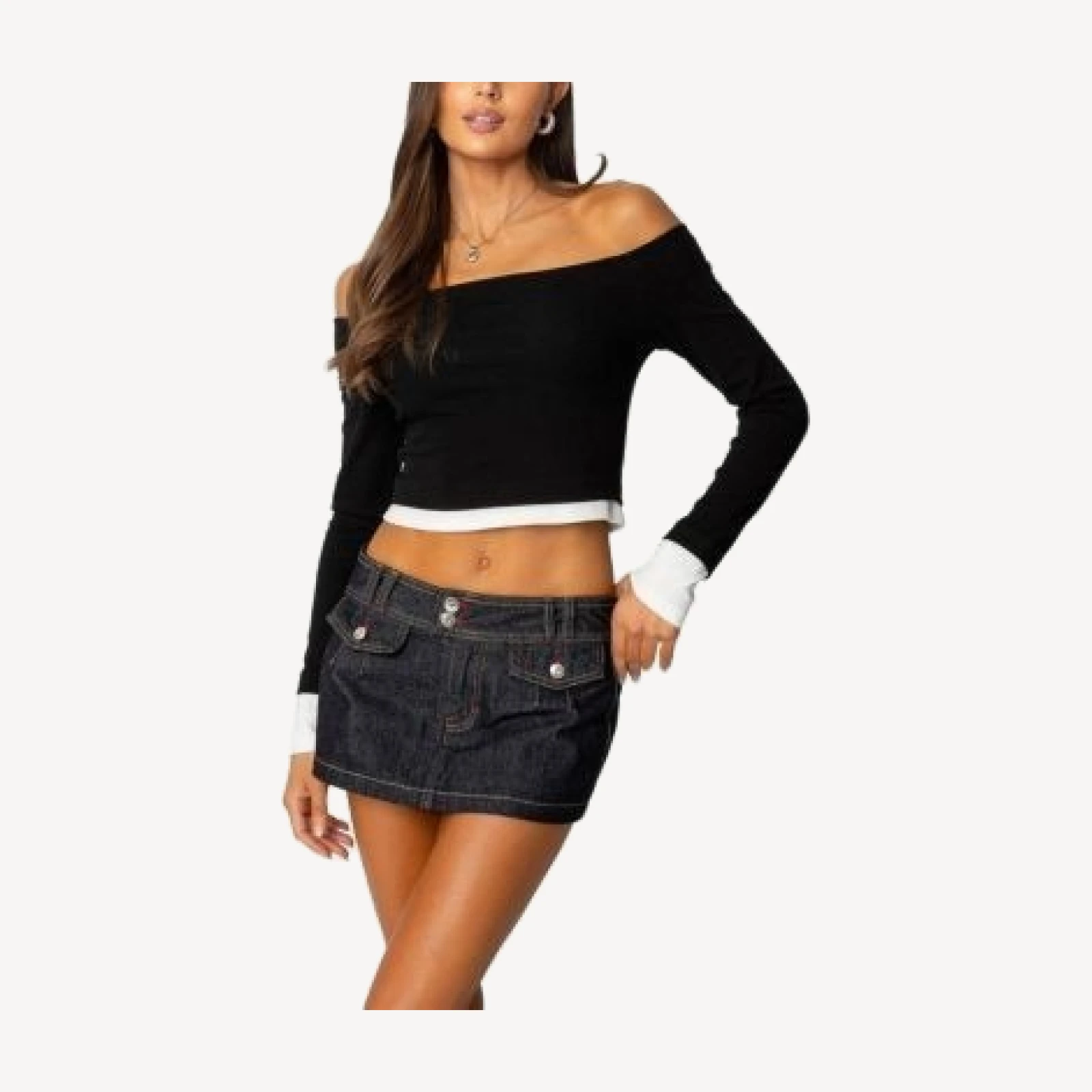 Edikted Jovi Layered Off Shoulder Top