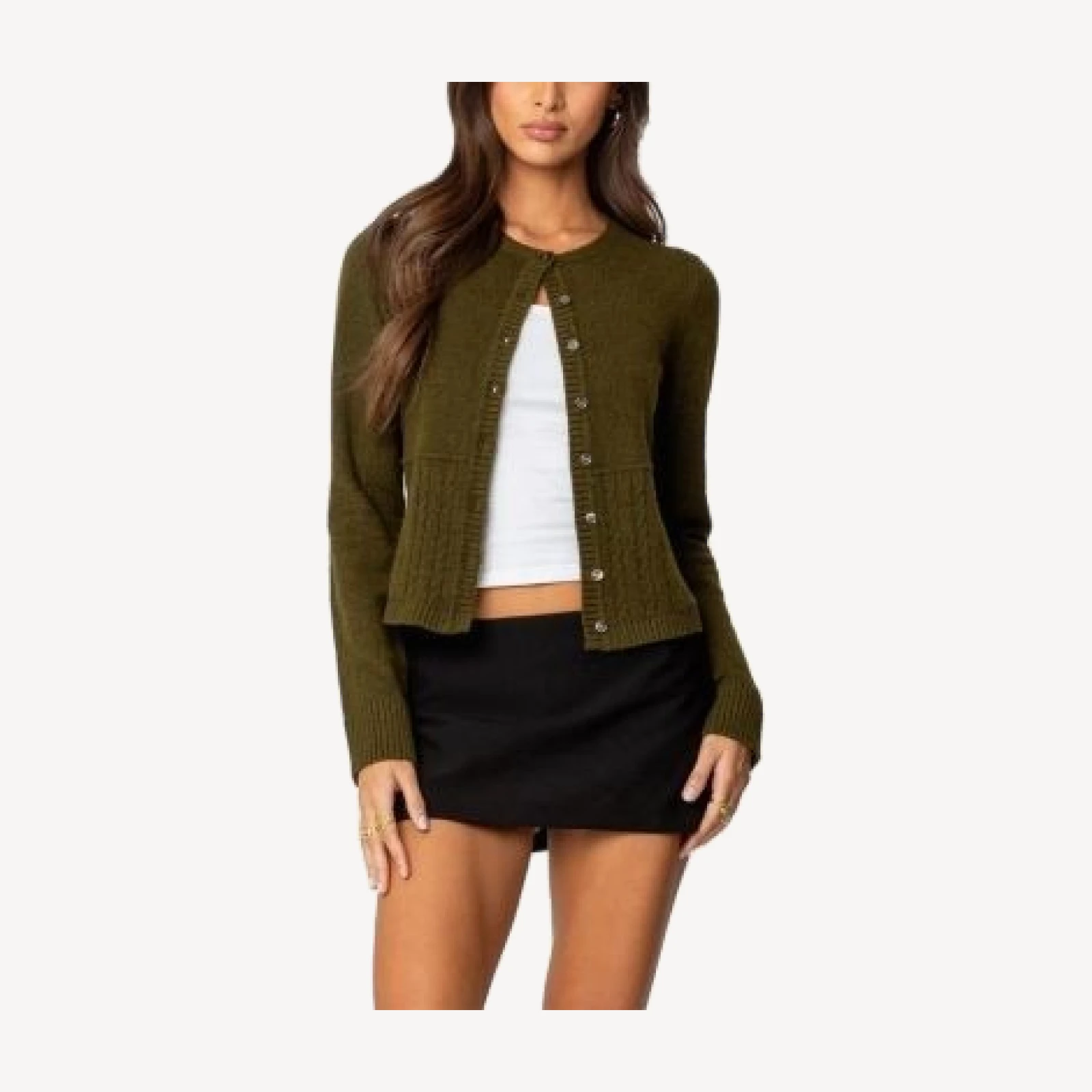 Edikted Half Cable Knit Cardigan