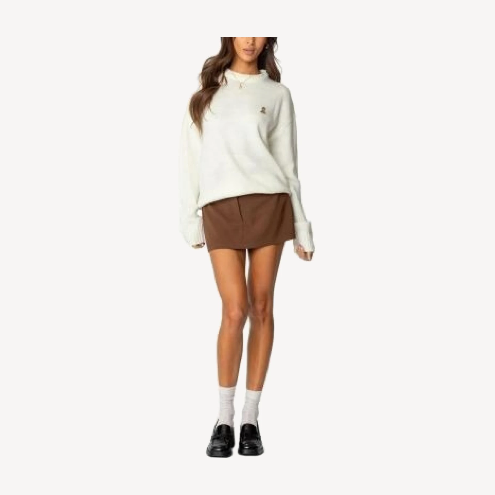 Edikted Puppy Love Embroidered Sweater