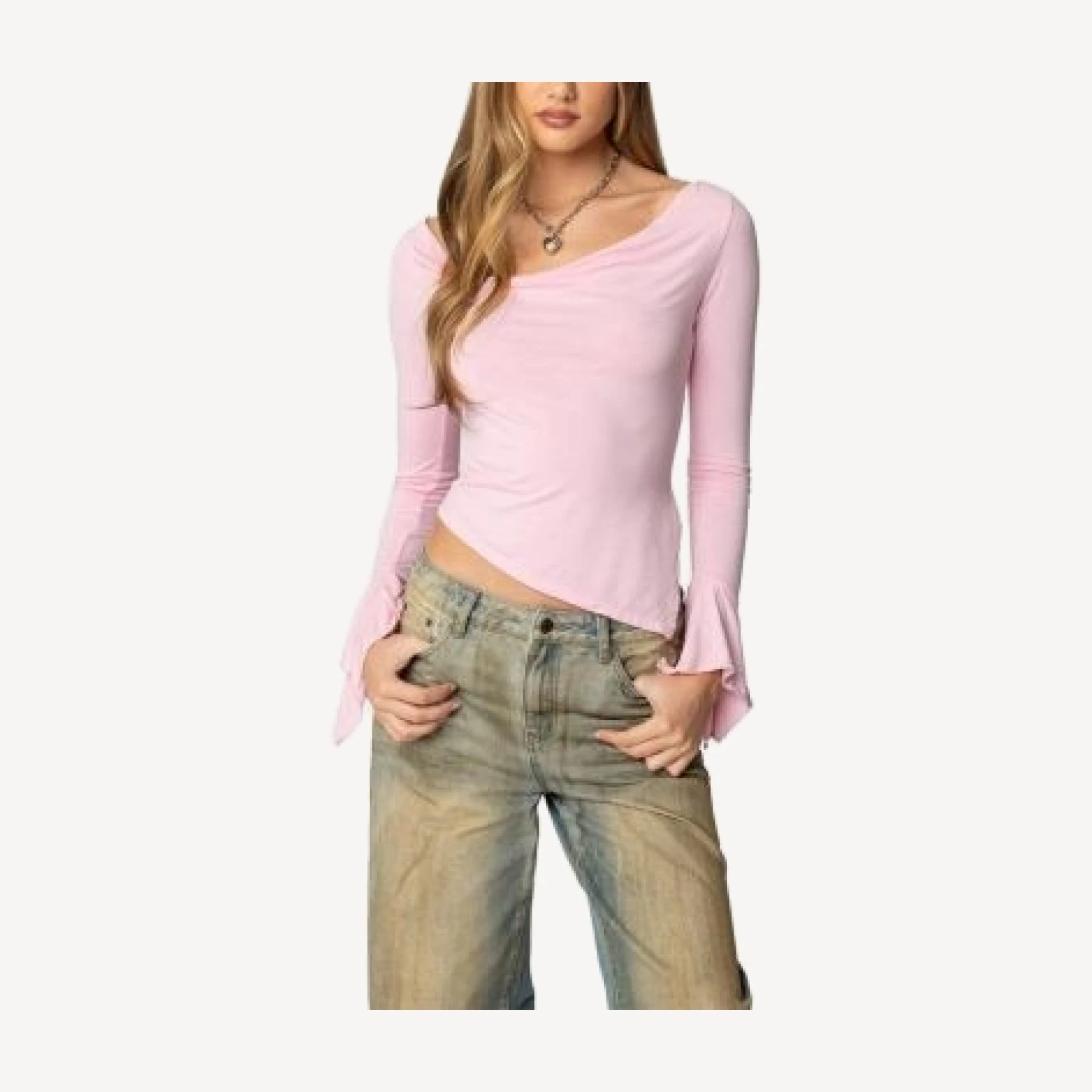 Edikted Rayna Cowl Neck Asymmetric Top