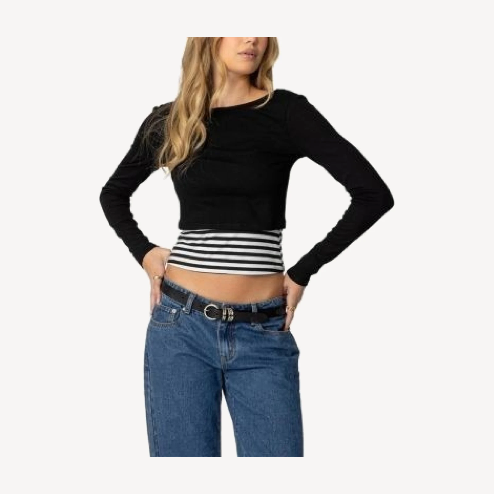 Edikted Shania Layered Striped Top