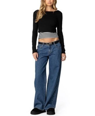 Edikted Shania Layered Striped Top
