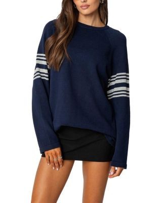 Edikted Contrast Stripe Oversized Knit Top