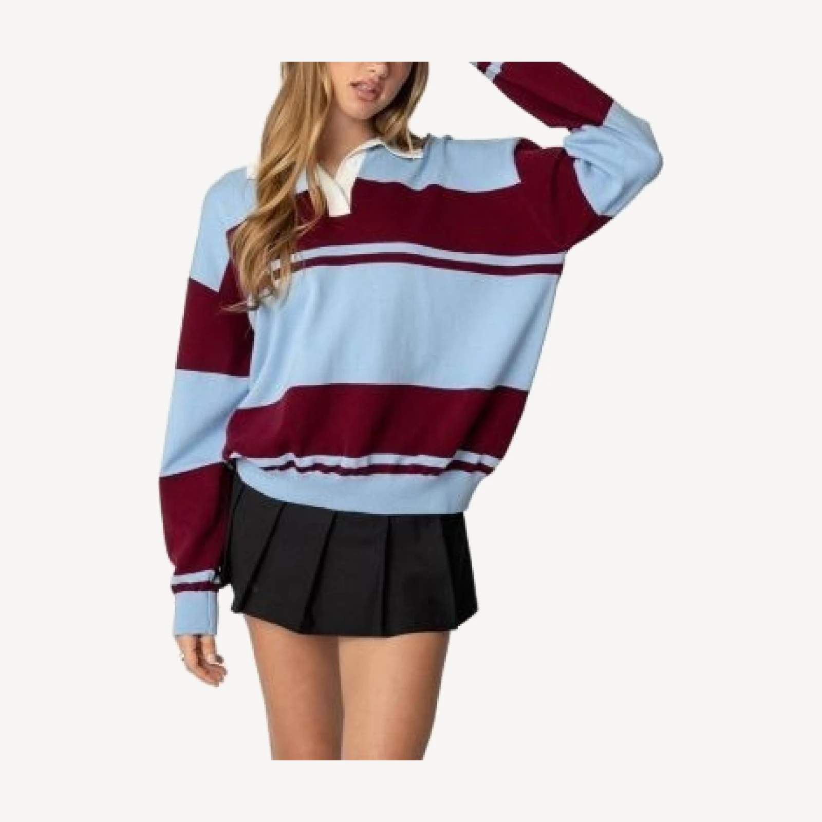 Edikted Kian Striped Polo Sweater