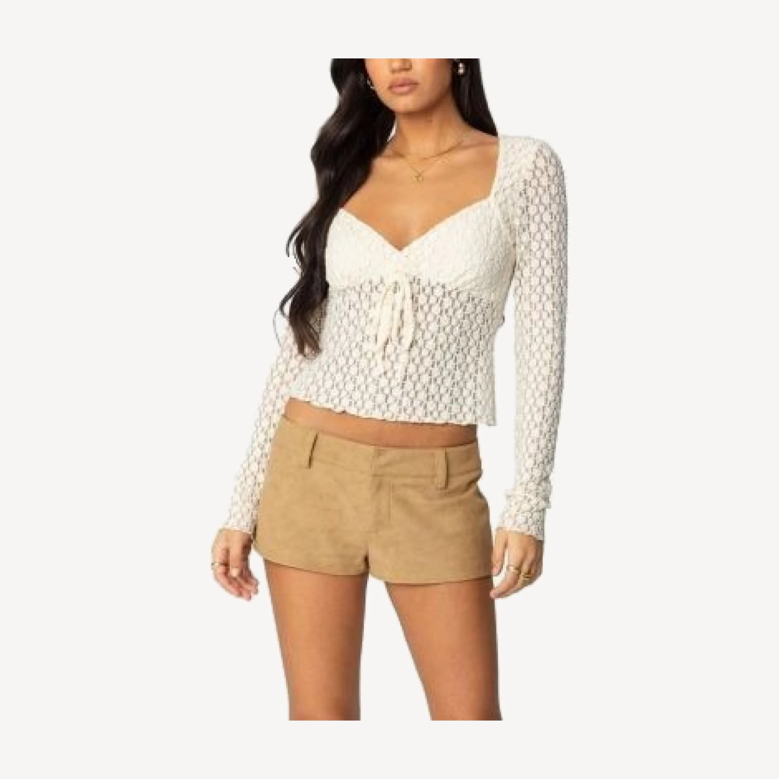 Edikted Laila Textured Lacey Top
