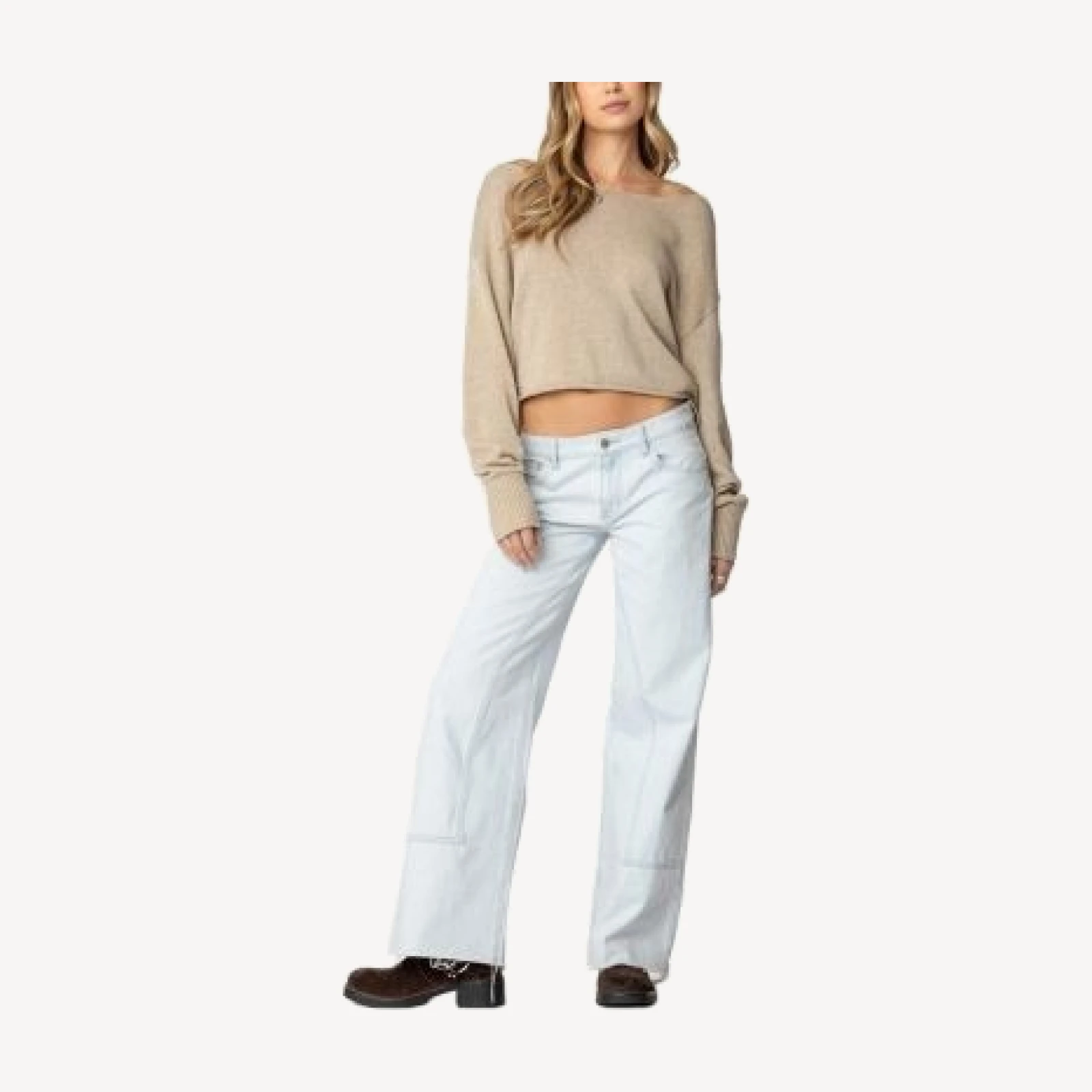 Edikted Aviv Wide Neck Oversized Sweater