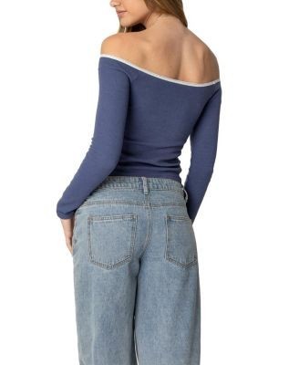 Edikted Tal Ruched Off Shoulder Top