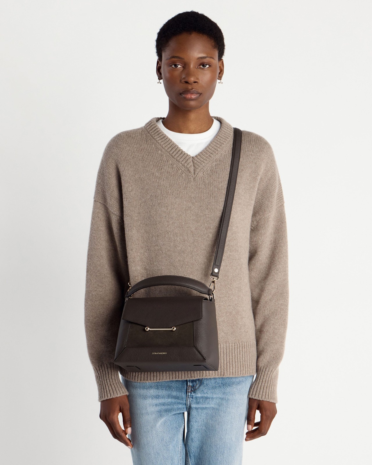 Mosaic Bag - Dark Chocolate Suede/Leather