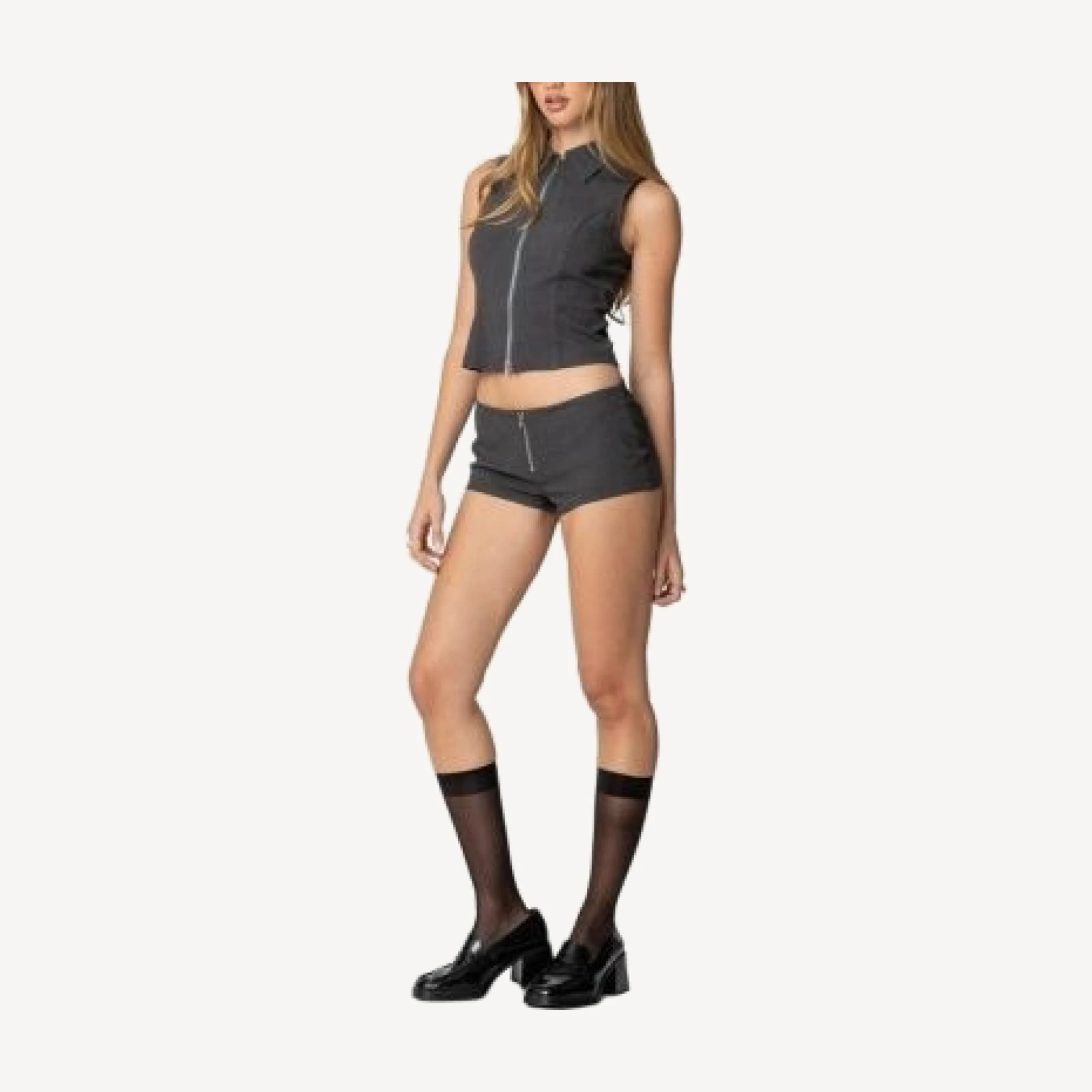 Edikted Allie Collared Zip Up Top