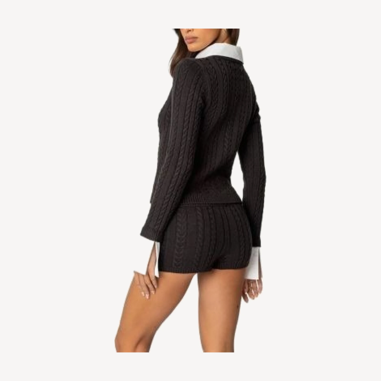 Edikted Avey Detachable Cuff & Collar Cardigan