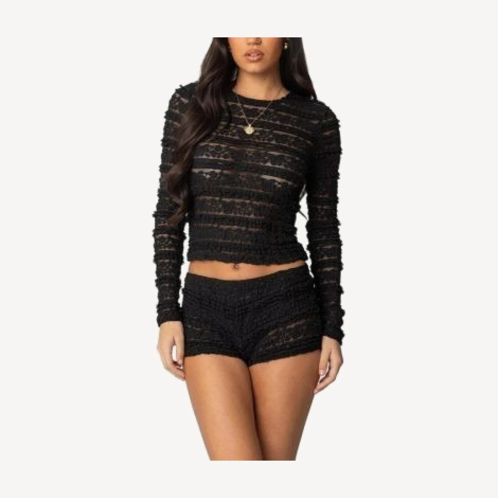 Edikted Maisley Sheer Lace Top