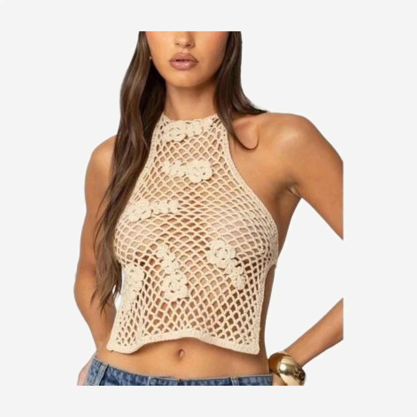 Edikted Syd Backless Crochet Top