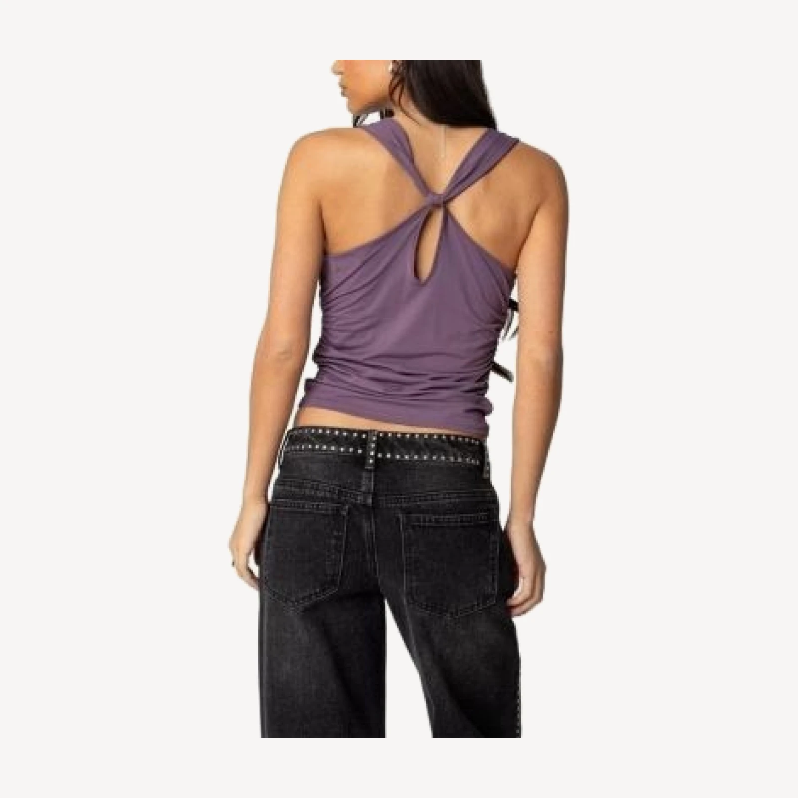 Edikted Liza Knotted Cowl Neck Top
