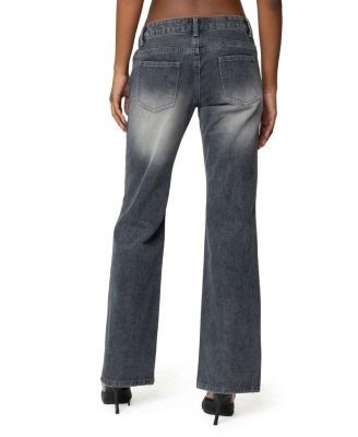 Edikted Alysse Low Rise Gray-Washed Jeans