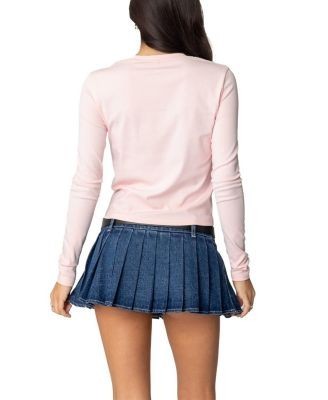 Edikted Bambi Bow Long Sleeve Tee