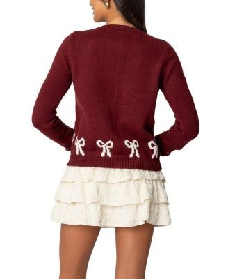 Edikted Rona Bow Knit Cardigan