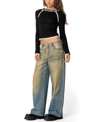 Edikted Edith Lacey Ribbed Top
