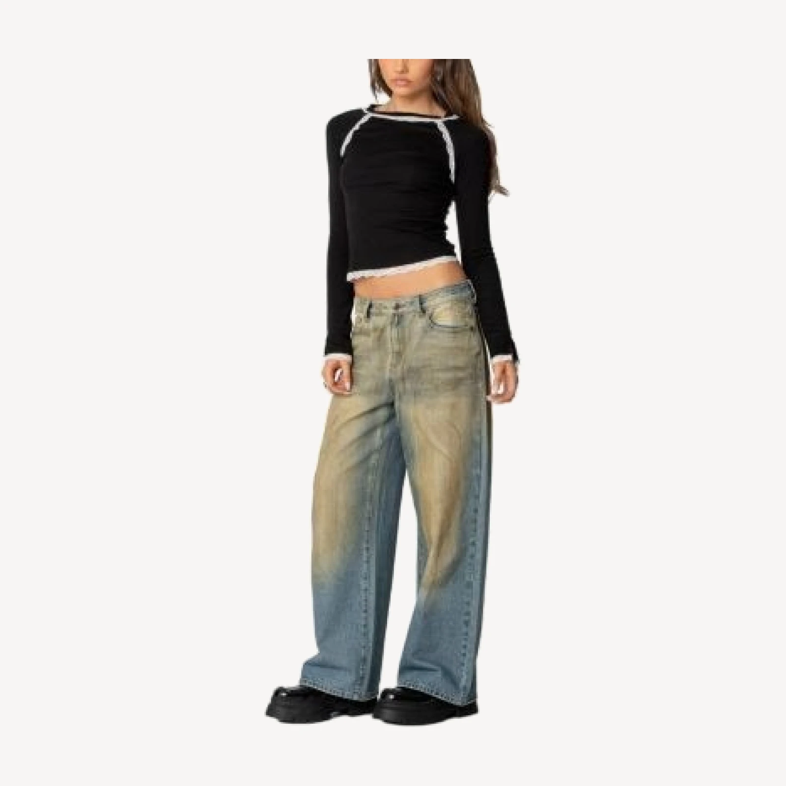 Edikted Edith Lacey Ribbed Top