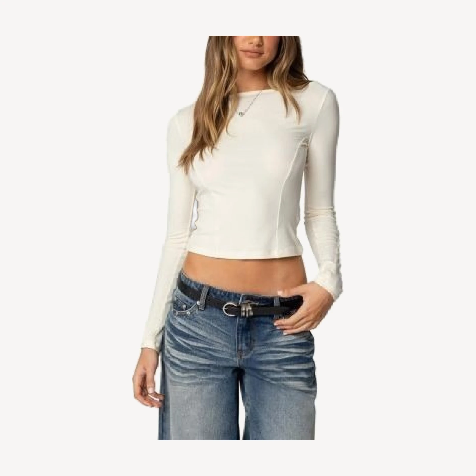 Edikted Nikola Ribbed Boat Neck Top