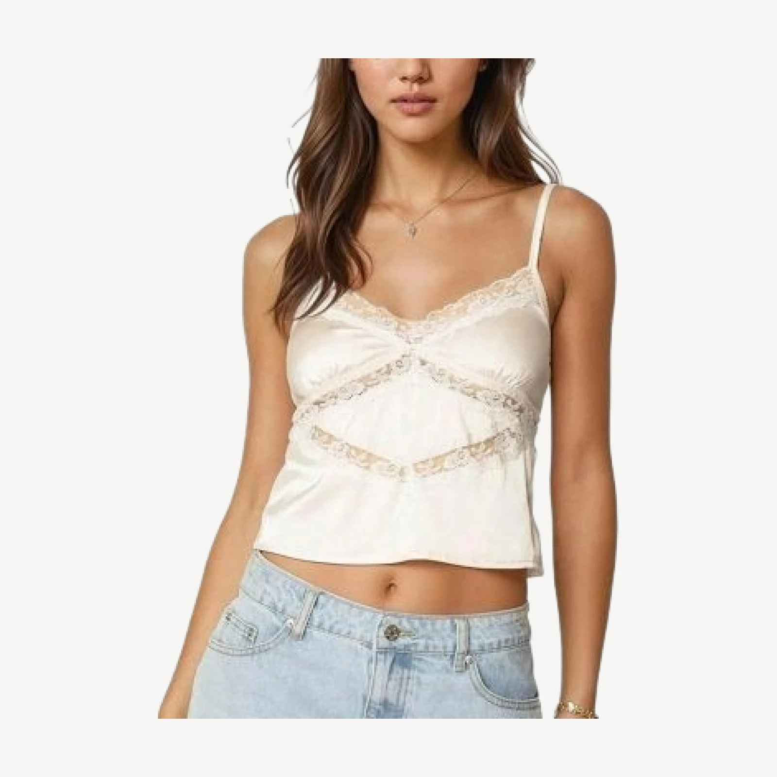 Edikted Tamar Satin Effect Tank Top