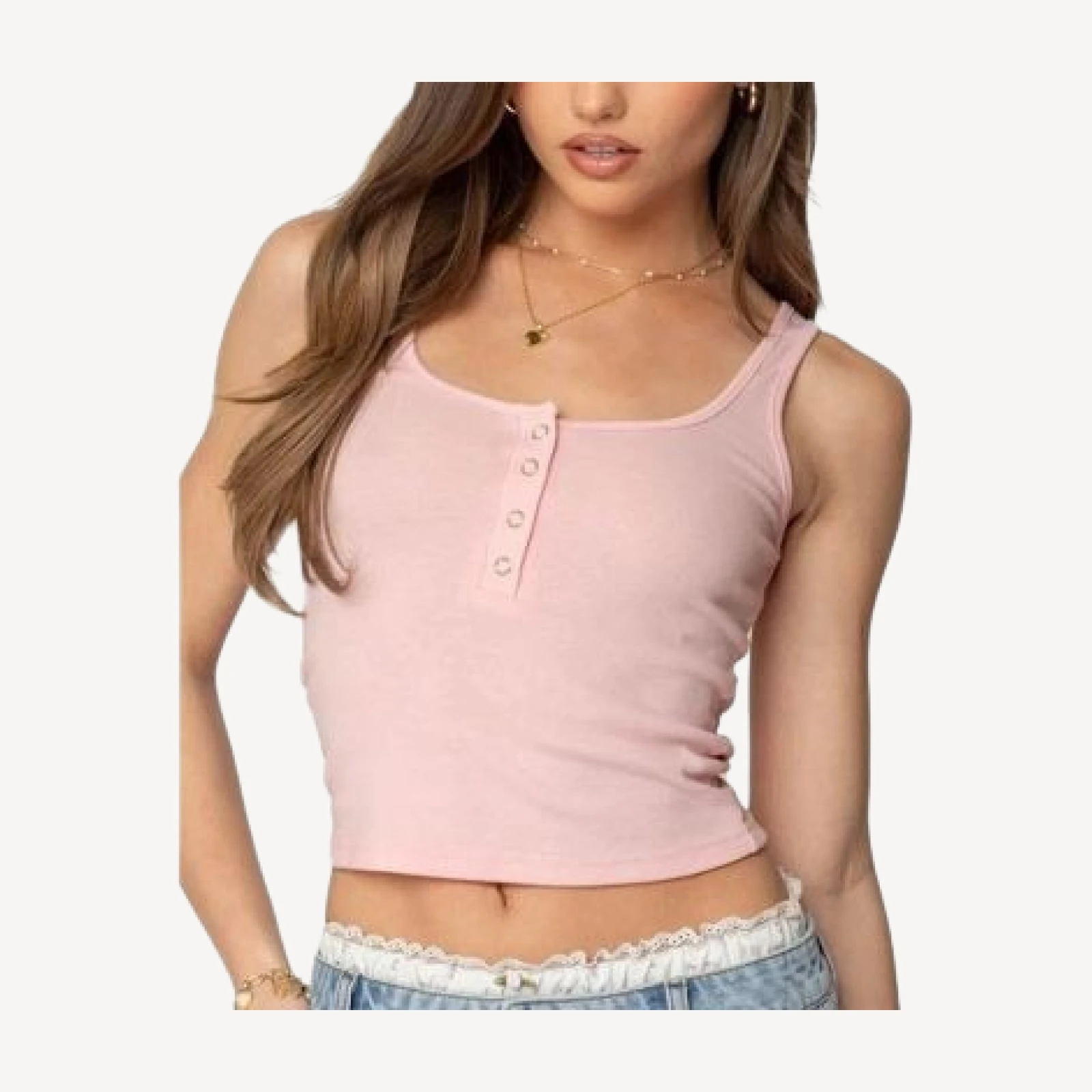 Edikted Tiana Henley Tank Top