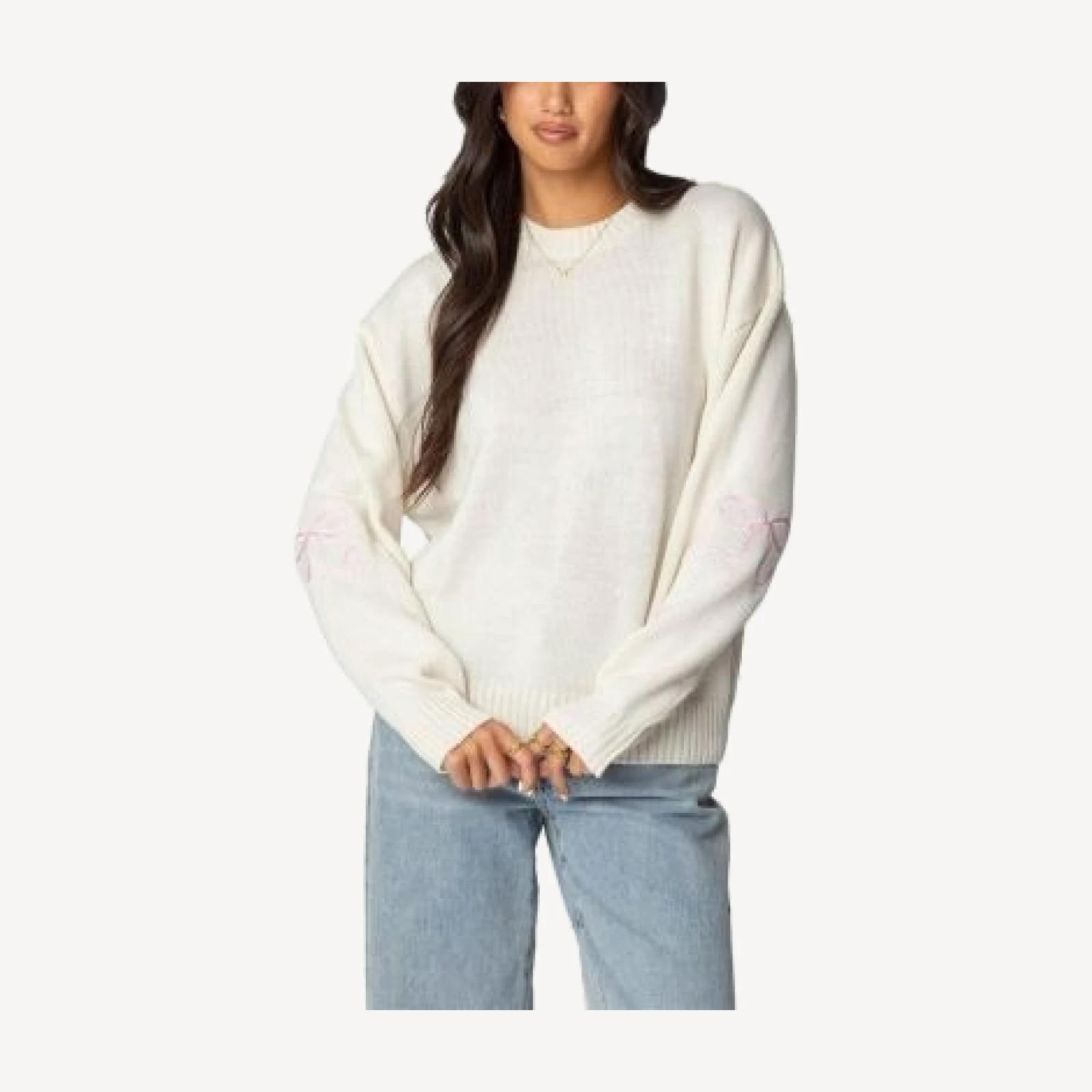 Edikted Rutie Bow Patch Sweater