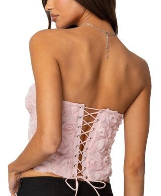 Edikted Rosee Textured Floral Corset