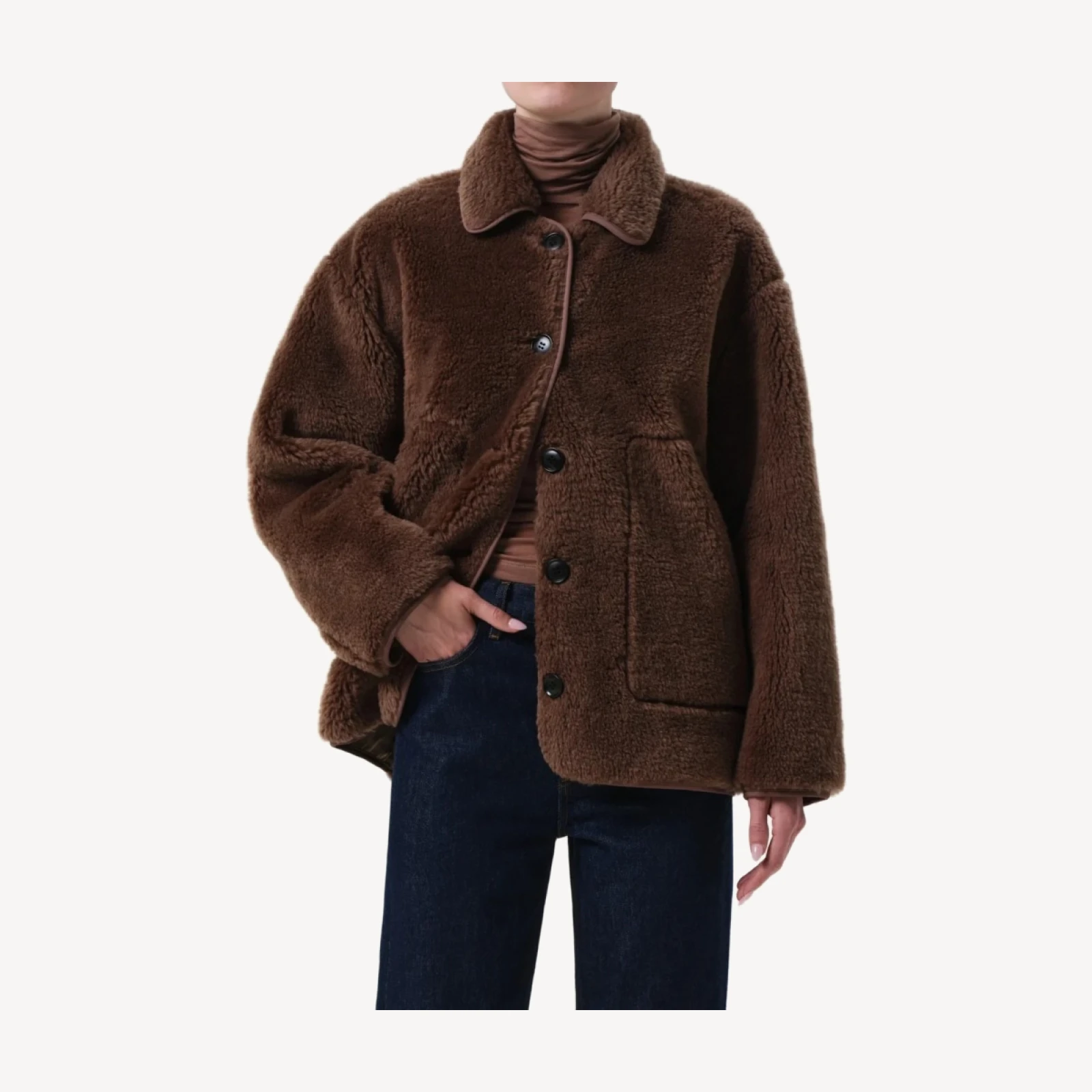 Astrid Sherpa Jacket in Warm Tan