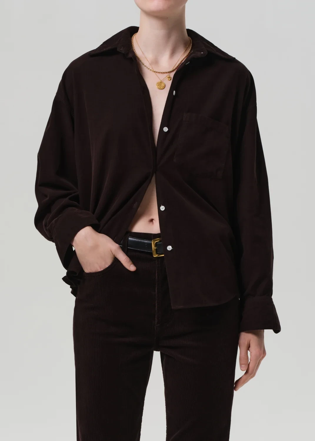 Kayla Baby Corduroy Shirt in Barrister
