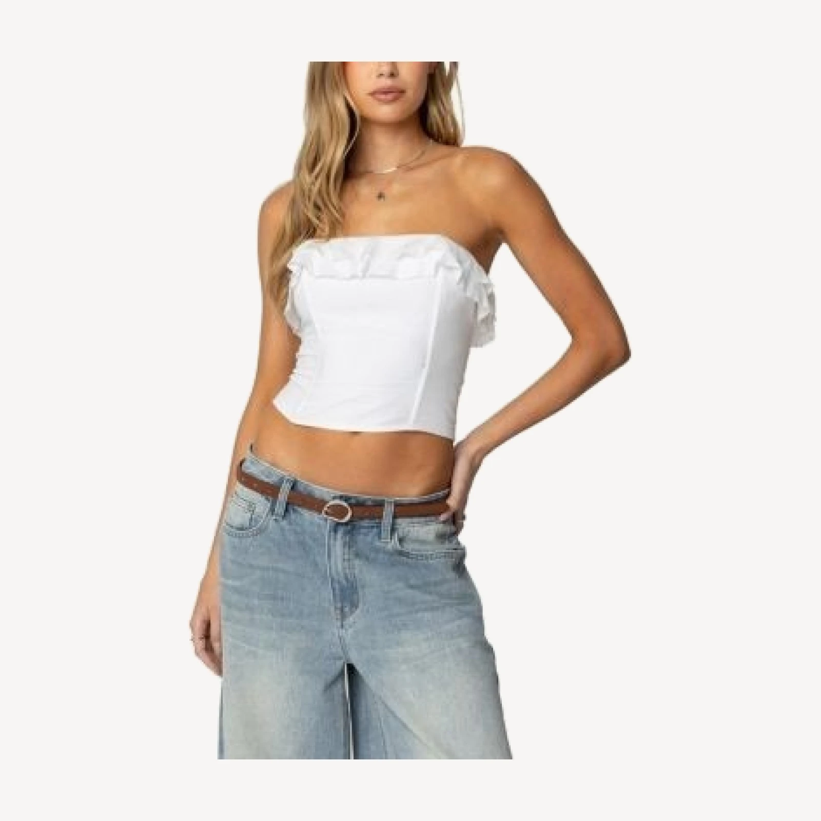 Edikted Litsa Ruffled Linen Look Corset