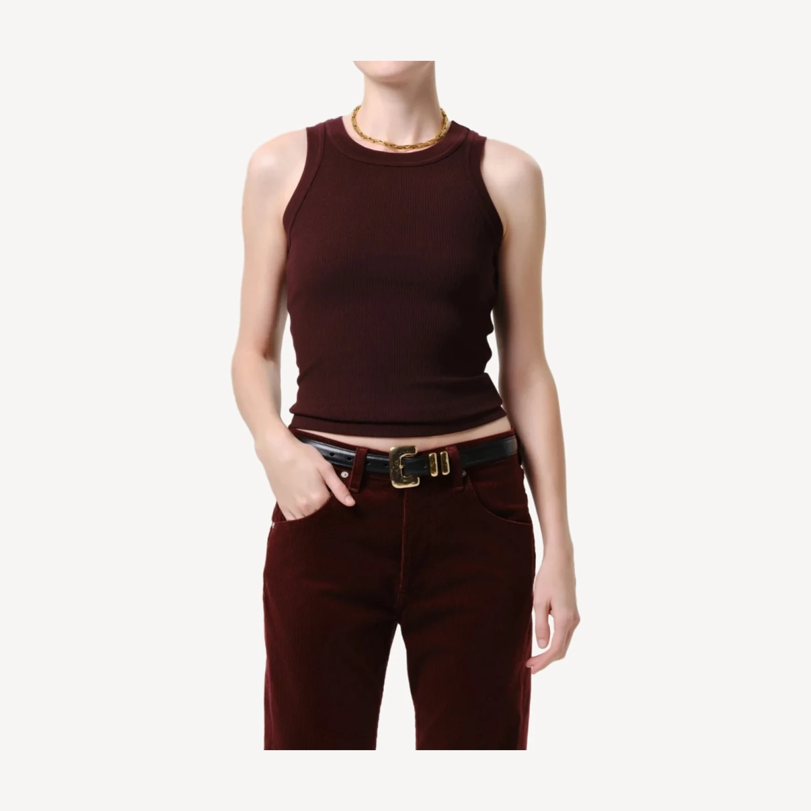 Isabel Rib Tank in Mahogany